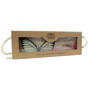 Bolsa de trigo en caja de regalo - mariposa y rosas