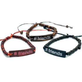 6x Brazaletes Coco Slogan - #Friends