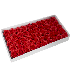 50x Flores manualidades deco mediana - roja