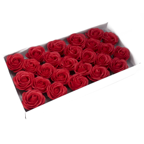 25x Flores manualidades deco grande - roja