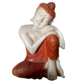 Estatua de Buda Tallada a Mano- 30cm Pensando