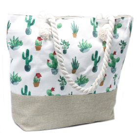 Bolso shopper con asa de cuerda - Mini Cactus