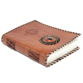 Cuadernos de cuero Onix Negro y bordes (17x12cm)