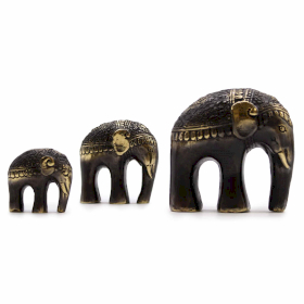 Set de 3 Elefantes Artísticos
