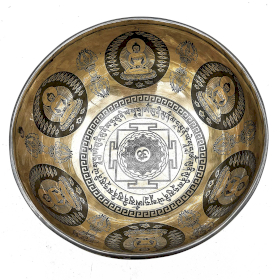 Cuenco Tibetano Curativo Grabado - 21cm - Om & Buda